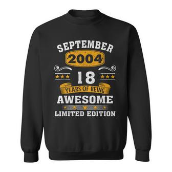 18 Years Old Legend Since September 2004 18Th Birthday Gifts  Men Women Sweatshirt Graphic Print Unisex