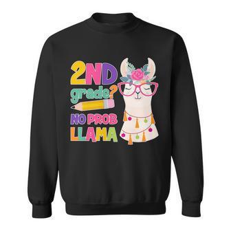 2Nd Grade No Prob Llama Sweatshirt - Monsterry