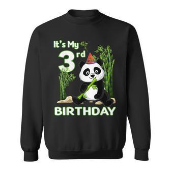3Rd Birthday Gifts 3 Years Old Party Animal Panda Lover Men Women Sweatshirt Graphic Print Unisex - Thegiftio UK