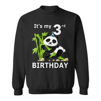 3Rd Birthday Gifts 3 Years Old Party Animal Panda Lover V2 Men Women Sweatshirt Graphic Print Unisex - Thegiftio UK