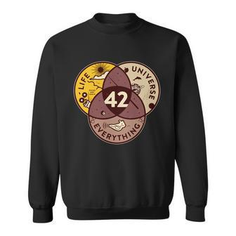 42 Answers To Life Universe Everything Hitchhikers Galaxy Guide Sweatshirt - Monsterry DE