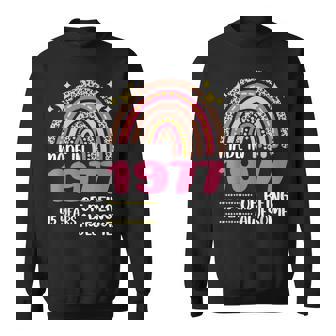 45 Years Old 45Th Birthday Born In 1977 Women Girls Floral Sweatshirt - Seseable