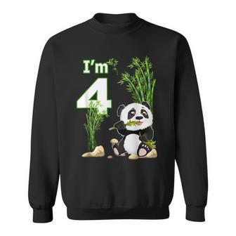 4Th Birthday Gifts 4 Years Old Party Animal Panda Lover V2 Men Women Sweatshirt Graphic Print Unisex - Thegiftio UK