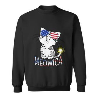 4Th Of July America Flag Happy Usa Day 2022 Cute Cat Usa Sweatshirt - Monsterry