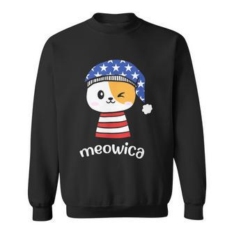 4Th Of July Cat Meowica Independence Day Patriot Usa Flag Sweatshirt - Monsterry