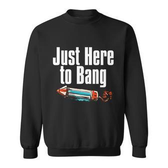 4Th Of July Fireworks Just Here To Bang Funny Firecracker Cool Gift Sweatshirt - Monsterry UK