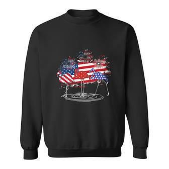 4Th Of July Funny American Flag Flamingo Party Sweatshirt - Monsterry CA