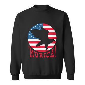 4Th Of July Funny Funny Gift Eagle Mullet Murica Patriotic Flag Gift Sweatshirt - Monsterry UK