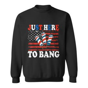 4Th Of July Im Just Here To Bang Fireworks America Flag Sweatshirt - Monsterry