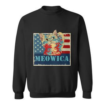 4Th Of July Meowica Cat Us Flag Cat Lover Sweatshirt - Monsterry CA