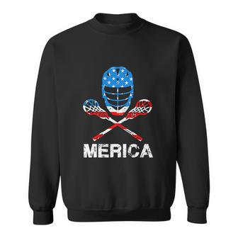 4Th Of July Merica Lacrosse American Flag Sweatshirt - Monsterry AU