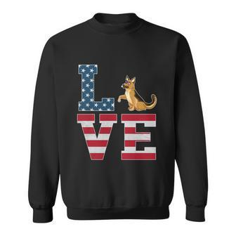 4Th Of July Patriotic Love German Shepherd Dog American Flag Gift Sweatshirt - Monsterry