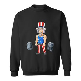 4Th Of July Uncle Sam Weightlifting Funny Deadlift Fitness Sweatshirt - Monsterry UK