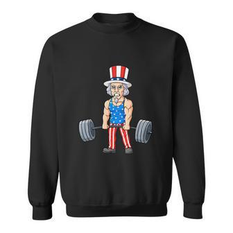 4Th Of July Uncle Sam Weightlifting Funny Sweatshirt - Monsterry UK