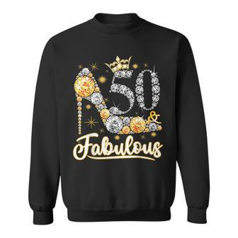 50 & Fabulous 50 Years Old 50Th Birthday Diamond Crown Shoes V2 Sweatshirt - Seseable