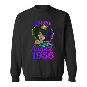 66 Years Birthday Girls 66Th Birthday Queen August 1956 Sweatshirt - Thegiftio UK
