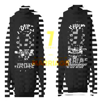 7 Years Married 7 Wedding Anniversary 7Th Wedding Day Sweatshirt - Thegiftio