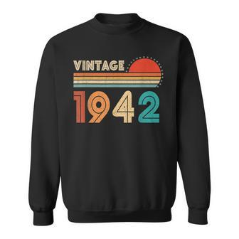 80 Year Old Gifts Vintage 1942 Made In 1942 80Th Birthday Men Women Sweatshirt Graphic Print Unisex - Thegiftio UK