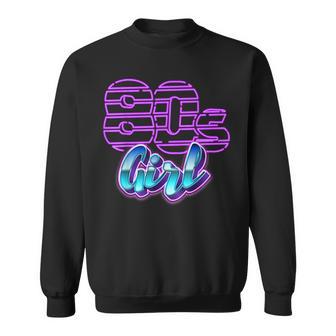 80S Girl Birthday Party Retro Women 1980S Sweatshirt - Seseable