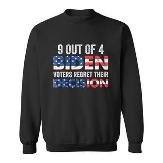 9 Out Of 4 Biden Voters Regret Their Decision Usa Flag Funny Graphic Design Printed Casual Daily Basic Sweatshirt - Thegiftio UK