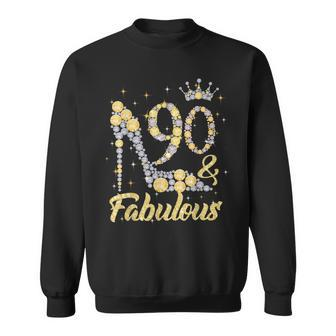 90 & Fabulous 90 Years Old 90Th Birthday Diamond Crown Shoes Sweatshirt - Seseable