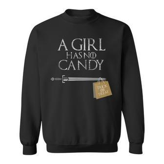 A Girl Has No Candy Sword Halloween Sweatshirt - Seseable