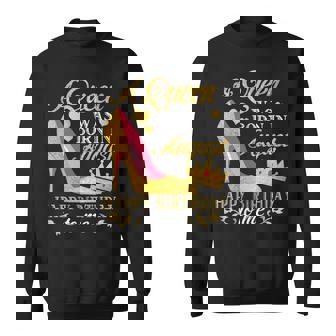 A Queen Was Born In August Birthday Gift For Women Sweatshirt - Thegiftio UK