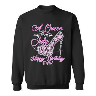 A Queen Was Born In July Fancy Birthday Graphic Design Printed Casual Daily Basic Sweatshirt - Thegiftio UK