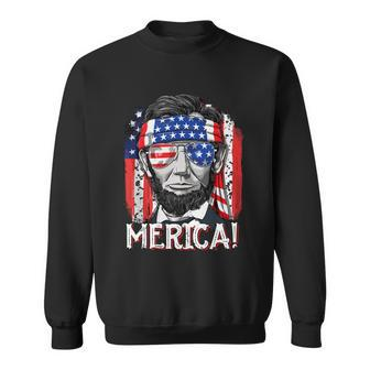 Abraham Lincoln 4Th Of July Merica Men Women American Flag Sweatshirt - Monsterry