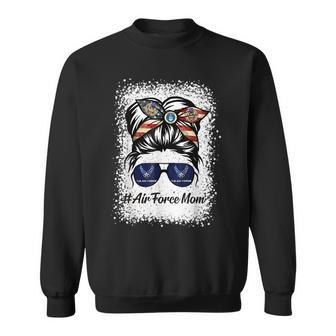 Air Force Mom Messy Bun Sunglasses Military Mom Mothers Day Sweatshirt - Seseable