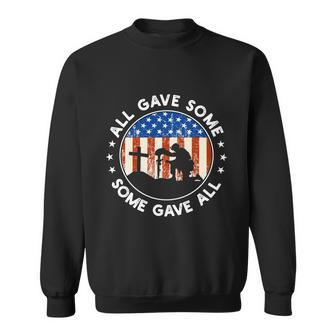 All Gave Some Some Gave All Usa Flag Veteran Memorial Day Cool Gift Graphic Design Printed Casual Daily Basic Sweatshirt - Thegiftio UK