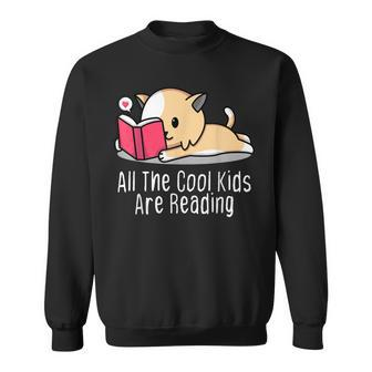 All The Cool Kids Are Reading Book Cat Lovers Sweatshirt - Seseable