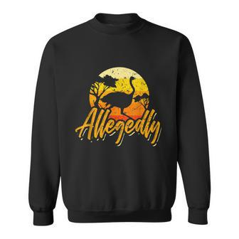 Allegedly Retro Sunset Ostrich Flightless Bird Nature Lover Sweatshirt - Thegiftio UK