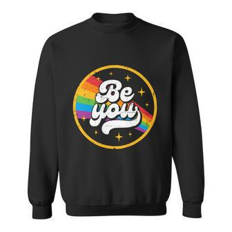 Ally Retro Vintage Be You Pride Lgbtq Gay Lgbt Sweatshirt - Monsterry DE
