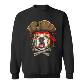 American Bulldog Pirate Jolly Roger Crossbones Dog Lover Men Women Sweatshirt Graphic Print Unisex - Thegiftio UK