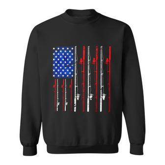 American Flag Fishing Rod Fishing Lover V2 Sweatshirt - Thegiftio UK