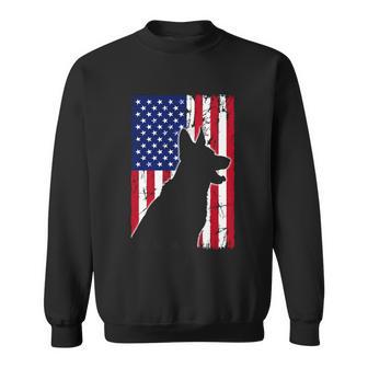 American Flag German Shepherd Dog Dad Mom Puppy Patriotic Gift Sweatshirt - Monsterry