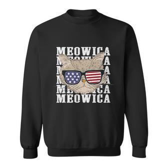 American Flag Glassess Meowica 4Th Of July Cat Sweatshirt - Monsterry AU