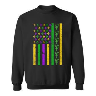 American Flag Mardi Gras Tshirt Mardi Gras Crawfish Sweatshirt - Monsterry DE