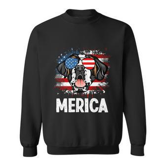 American Flag Merica Saint Bernard 4Th Of July Sweatshirt - Monsterry