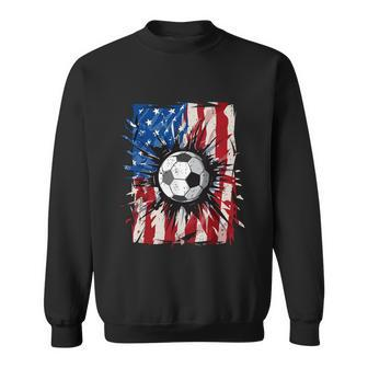 American Flag Soccer Ball 4Th Of July Cool Sport Patriotic Sweatshirt - Monsterry