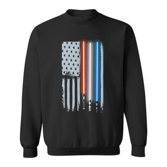 American Lightsaber Flag Tshirt Sweatshirt - Monsterry