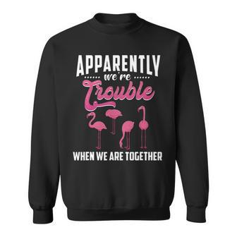Apparently Were Trouble When We Are Together Flamingo Bird Sweatshirt - Thegiftio UK