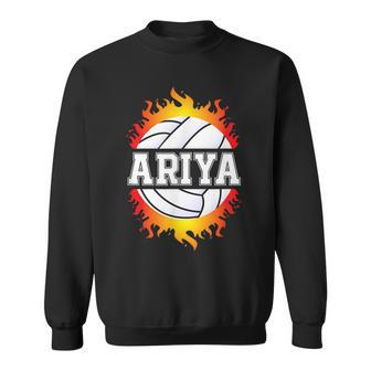 Ariya Name Volleyball Player Girls Ball And Net Sports Fan Sweatshirt - Thegiftio UK
