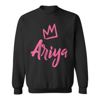 Ariya The Queen Pink Crown & Name For Women Called Ariya Sweatshirt - Thegiftio UK