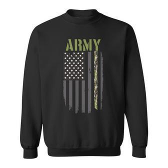 Army Veteran Thin Camo Line Flag Tshirt Sweatshirt - Monsterry AU