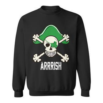 Arrrish Irish Clover Skull St Patricks Day Sweatshirt - Monsterry CA