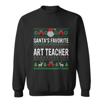 Art Teacher Christmas Santas Favorite Art Teacher Sweatshirt - Thegiftio UK