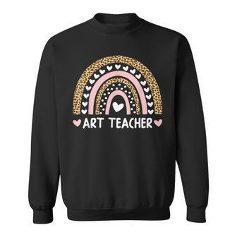 Art Teacher Rainbow Leopard Painting Palette Funny Sweatshirt - Thegiftio UK