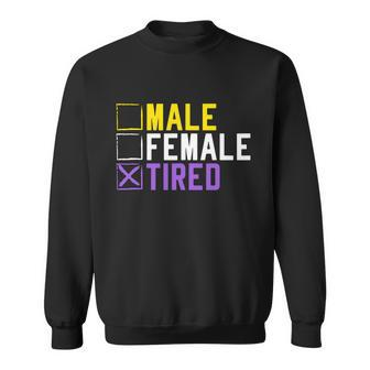Asexual Transexual Lgbt Pride Gift Tired Non Binary Graphic Design Printed Casual Daily Basic Sweatshirt - Thegiftio UK